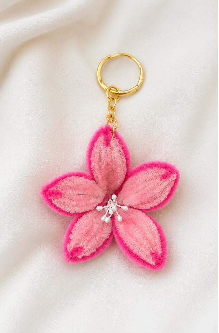 Pink Lily Keychain