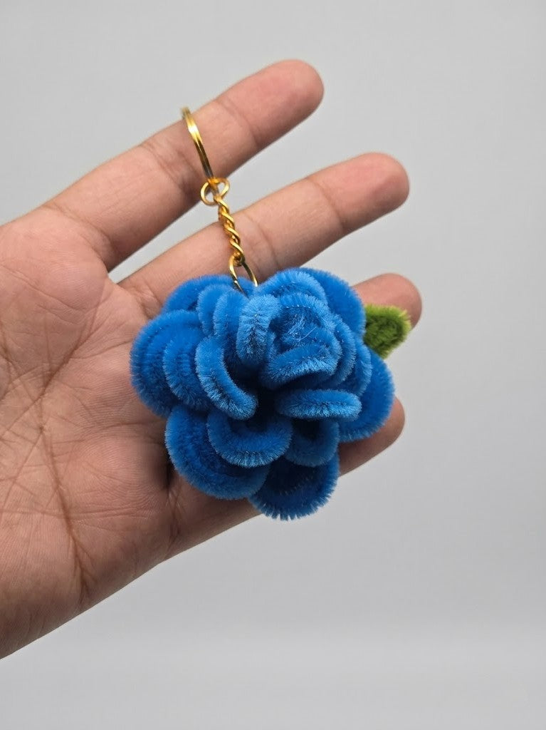 Blue Rose Keychain