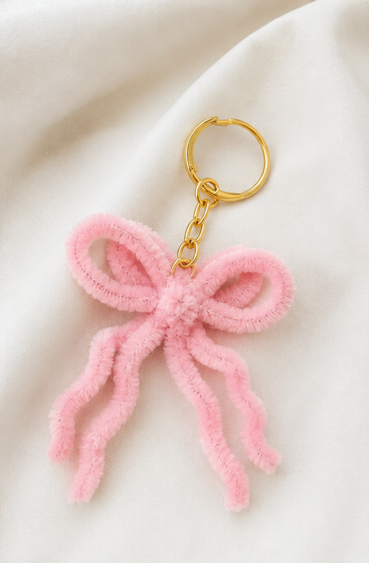 Pink Bow Keychain