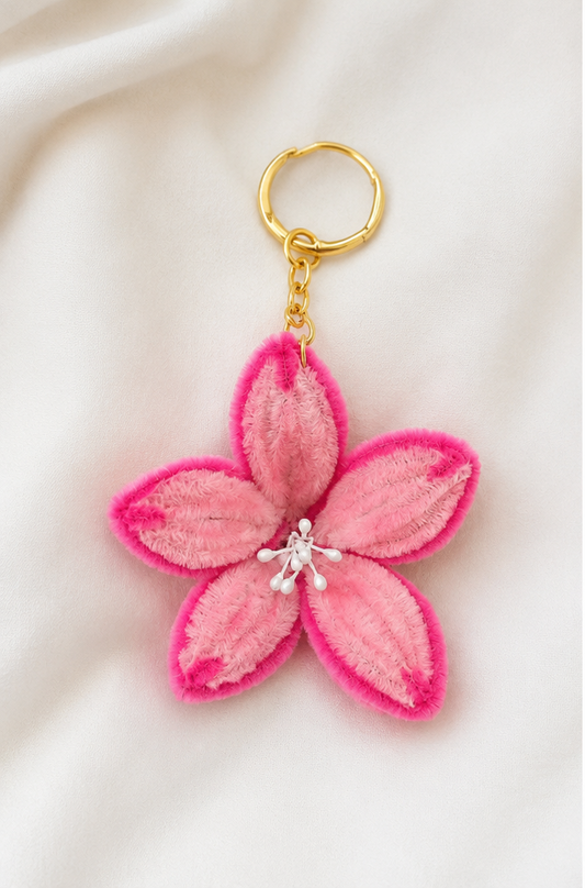 Pink Lily Keychain